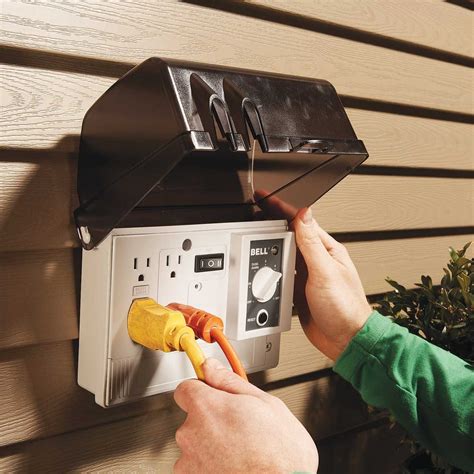 electrical boxes for outdoor use|outdoor outlet with independent box.